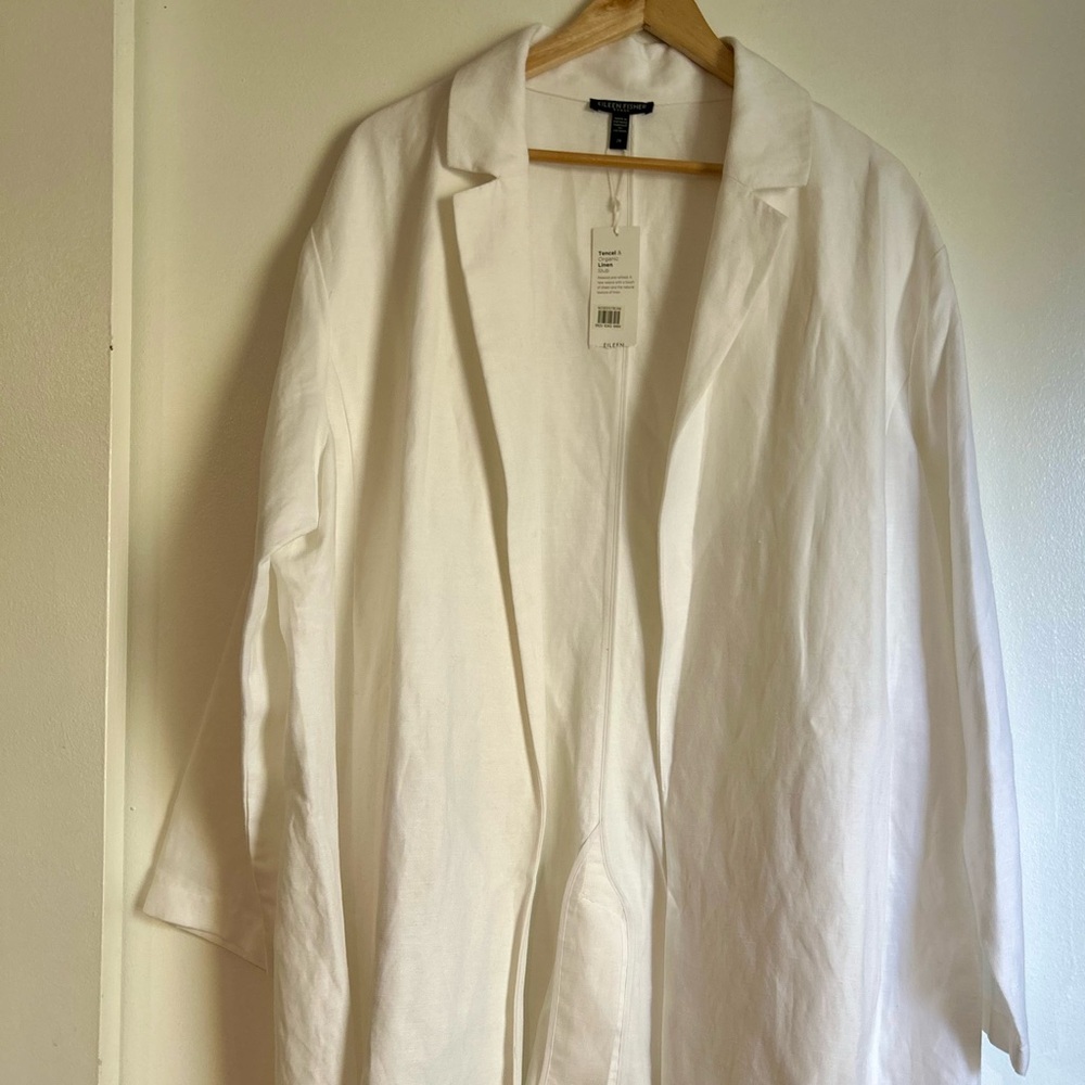 Linen oversized blazer jacket